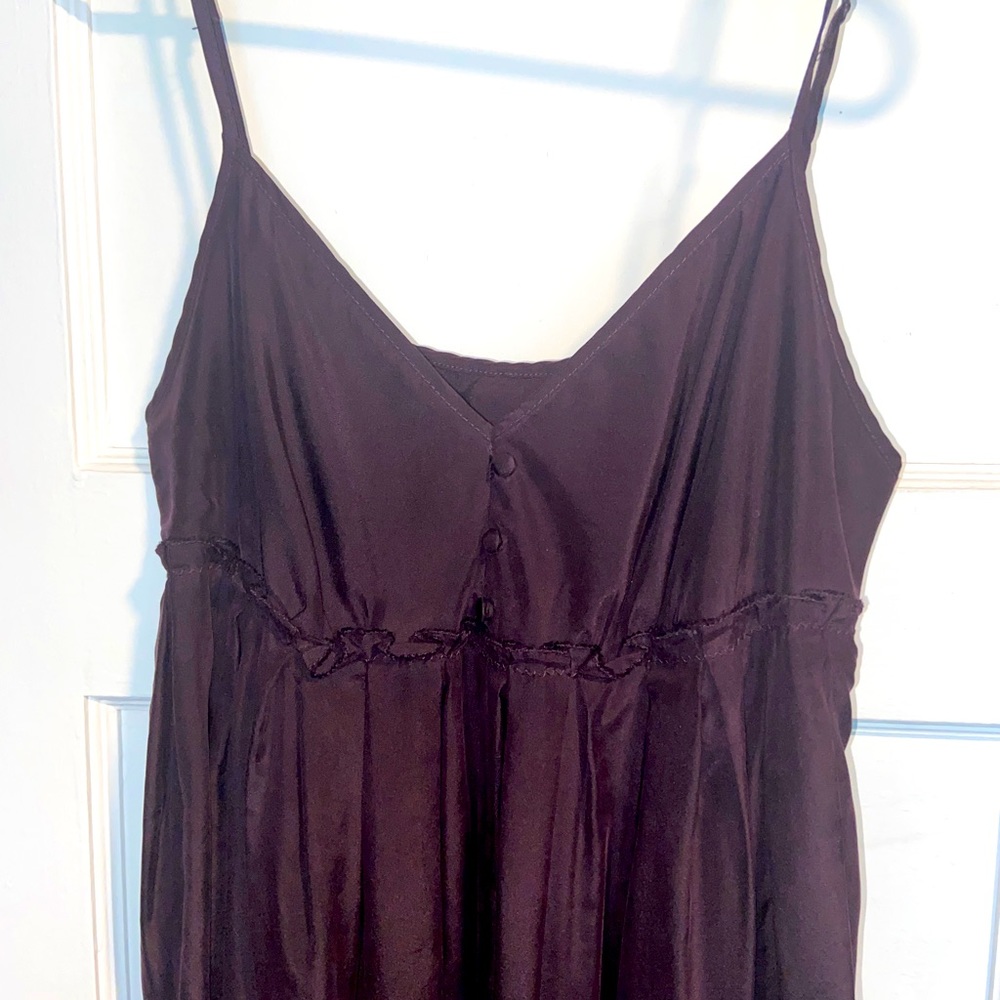 Y2K Fashion Gap Silk Babydoll Slip Dress - Eggplant Purple - Picture 2 of 10